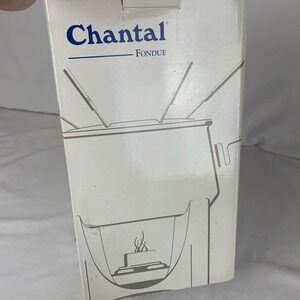 Chantal Stainless Steel Fondue Set 2qt Pot Glass Stand VTG West Germany SL50-18
